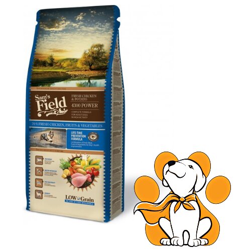 Sam's Field dog 4300 Power Chicken & Potato 13kg, Suva Hrana Za Aktivne Pse Cene