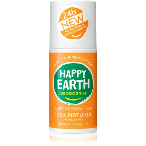 Happy Earth 100% Natural Deodorant Roll-On Rose Petitgrain dezodorans roll-on 75 ml