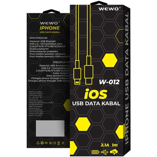  DATA KABAL IPHONE 1M 2.1A WEWO Cijene