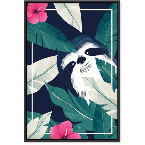  Slika - Sloth in the Tropics (1 Part) Vertical 40x60 U crnom drvenom okviru Slike