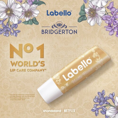 Labello Bridgerton Vanilla Biscuit hranilni in vlažilni balzam za ustnice 4.8 g Slike