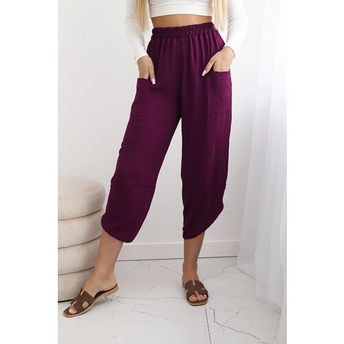 Kesi Wide-leg trousers with plum pockets Cene