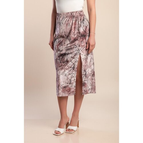 Fenzy Plus Size Midi Suknja S Printom, Svijetlo Ružičasta Cijene