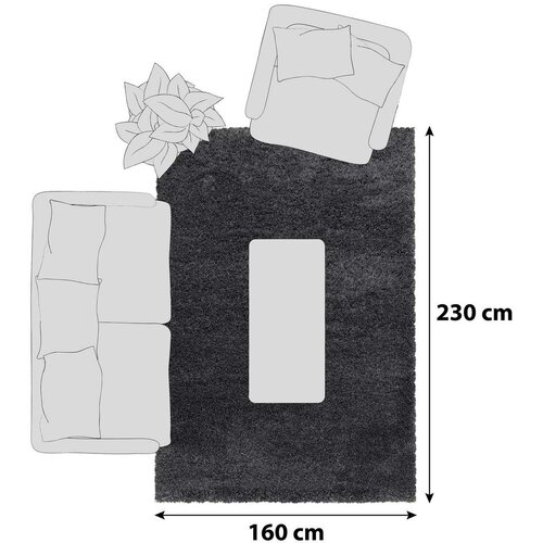 XXXL Preproga Fluffy, 160x230cm, Siva Slike