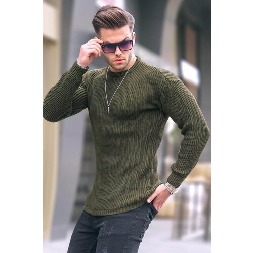 Madmext Khaki Basic Knitwear Men's Sweater 5990 Slike