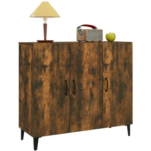  Komoda boja dimljenog hrasta 90 x 34 x 80 cm konstruirano drvo Slike