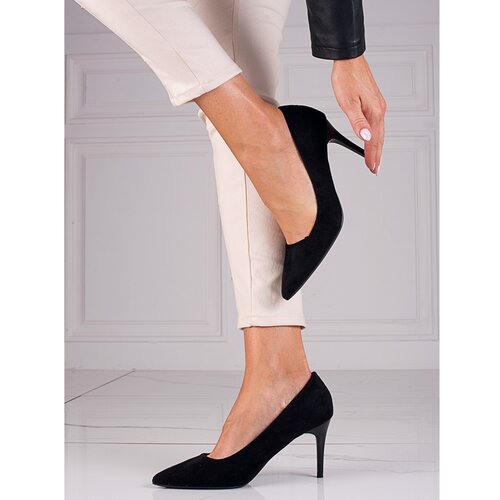 GOODIN Suede black Shelovet heels Slike
