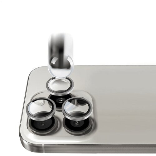  Kaljeno steklo Tel Protect Titanium Lens 99% AR za kamero za Samsung Galaxy S25 Plus transparentno (leče 3 kos.) Slike