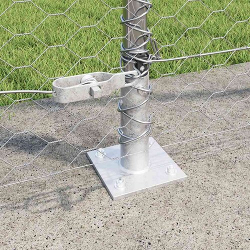  Heksagonalna ograda s betonskom osnovom 25 x 1,4 m Srebrna Slike