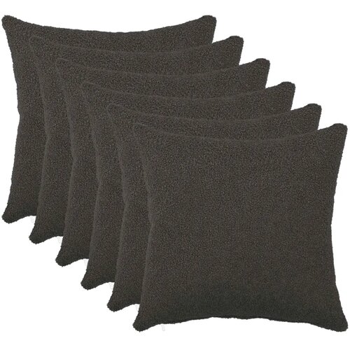  Presvlaka za jastuk 6 pcs HEERLEN Tamnosiva 45 x 45 cm Boucl&eacute; - Tamnosiva 45 x 45 cm 6 Cijene