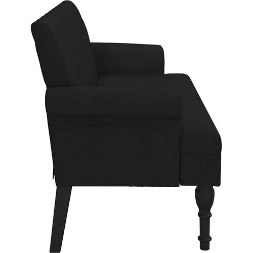  Klupa s naslonom crna 120x62x75,5 cm tkanina Slike