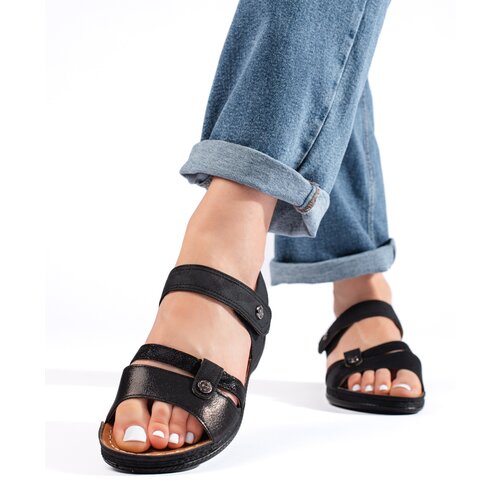 Shelvt Comfortable black sandals for women Cijene