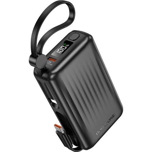Borofone Power Bank 10000mAh BJ70 Source - Tip C - PD 20W s kabloma Tip C in Lightning črne barve Cene