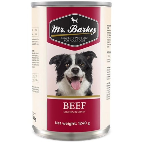 MR. BARKEY Govedina komadići u sosu 1240 g Konzerva za pse Slike