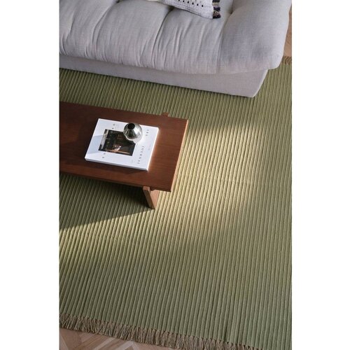 Jotex Zelen ročno tkan tekač iz me&amp;scaron;anice bombaža 80x150 cm Channa &amp;ndash; Slike