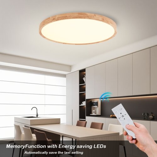  Brilagi - LED prigu&amp;scaron;iva svetiljka WOODROUND LED/70W/230V 3000-6000K &amp;Oslash; 80 cm + daljinski upravljač Slike