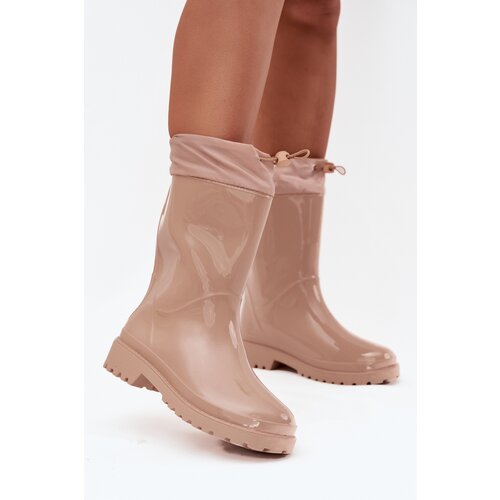 Boto Beige Women&amp;#039;s Rain Boots With Elastic Kessia Slike