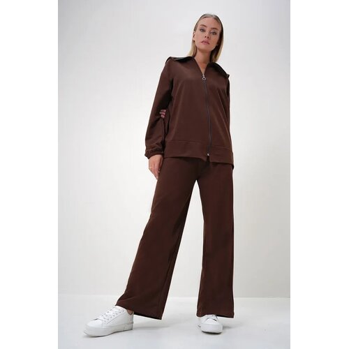 Trend Alacati Stili Ženski komplet jakna i pantalone Alc-X12930, Smeđi Cene