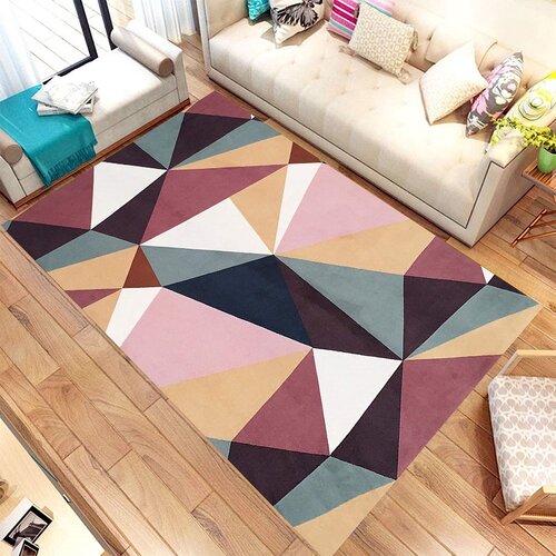  Tepih sa gumenom podlogom 140x220cm - geometric &amp;scaron;areni, TG-3104 Slike