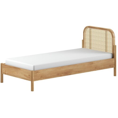 Vipack Postelja iz masivnega hrasta z letvenim dnom 90x200 cm v naravni barvi Olive Rotan &ndash; Cene