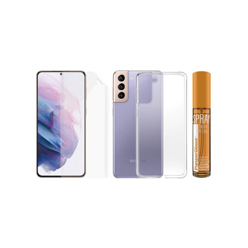 PanzerGlass čistilni ovitek za Samsung Galaxy S21+ (TPU, ClearCase, 30 ml sprej) (B7260) Slike