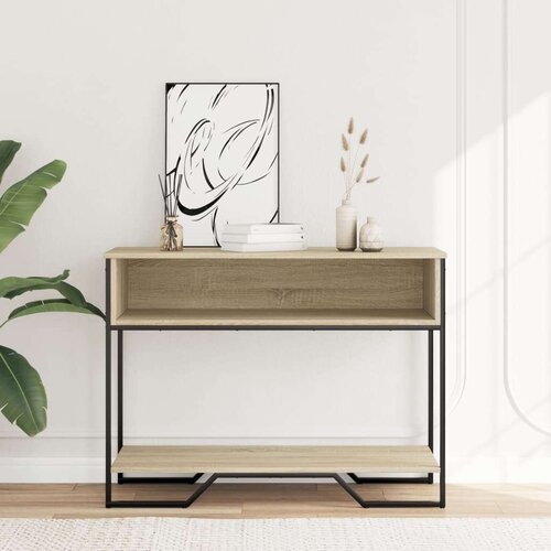 Konzolni stol boja hrasta 100 x 35 x 74 5 cm konstruirano drvo Slike