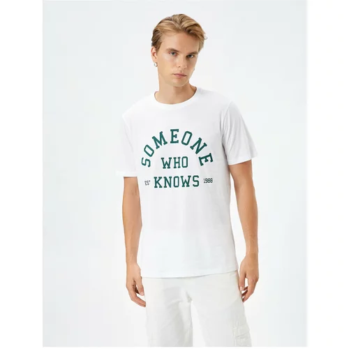 Koton College T-Shirt Printed Crew Neck Short Sleeve Cotton