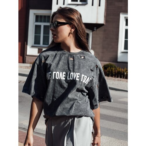 DStreet Women&amp;#039;s T-shirt with BONGANIR graphite print Slike