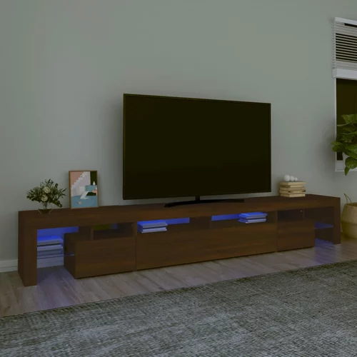 vidaXL TV ormarić s LED svjetlima boja smeđeg hrasta 260x36,5x40 cm