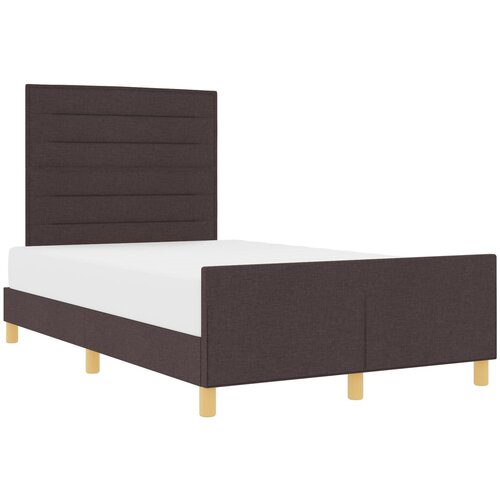 VidaXL Postelja Temno Rjava 120x200 cm Tkanina, (22051449) Slike