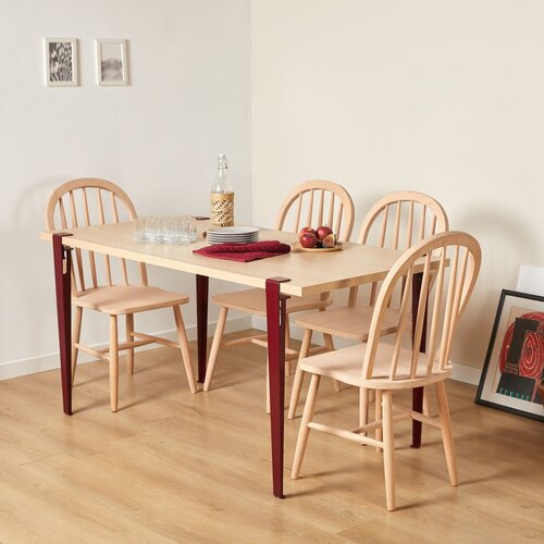 Woody Fashion trpezarijski sto pineios wooden burgundy Cene