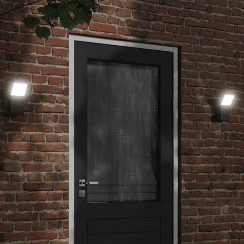 vidaXL Vanjske LED zidne svjetiljke 2 kom crne od lijevanog aluminija Cijene