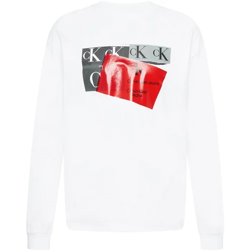 Calvin Klein Jeans Majica 'DISRUPTED' antracit / rdeča / bela