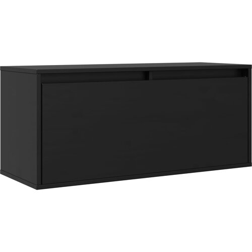 Maison Chic Stenska omarica - Zidna omarica črna 80x30x35 cm trdna borovina iu712, (22063238) Slike