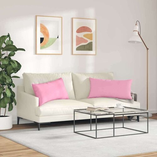 VidaXL jastučići za sofu 2 pcs ružičasta 80 x 40 cm tkanina Slike