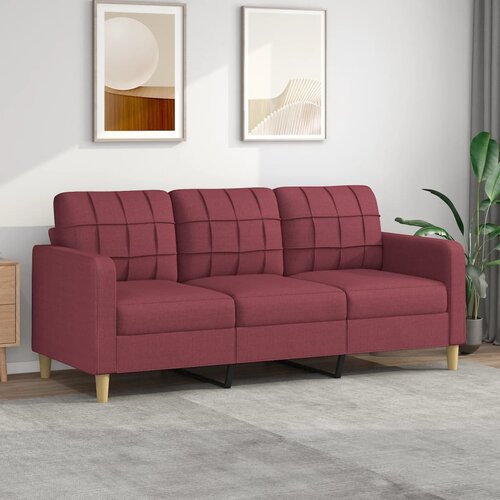 vidaXL Trosjed od tkanine crvena boja vina 180 cm Cijene