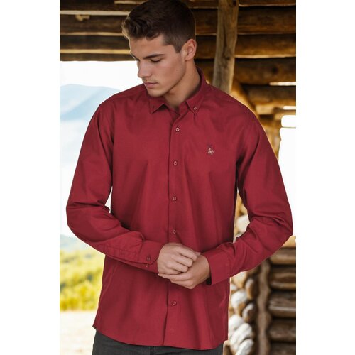 Dewberry G725 MEN&amp;#039;S SHIRT-BURGUNDY-1 Slike