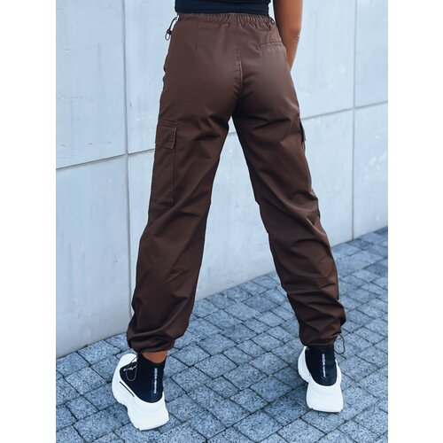 DStreet Women's parachute pants ADVENTURE brown UY1638 Slike