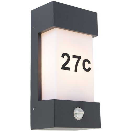 QAZQA Zunanja stenska svetilka temno siva IP54 senzor gibanja - Tide Cene