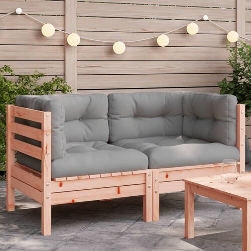 VidaXL Kutna vrtna sofa s jastucima 2 kom od masivnog drva duglazije Slike