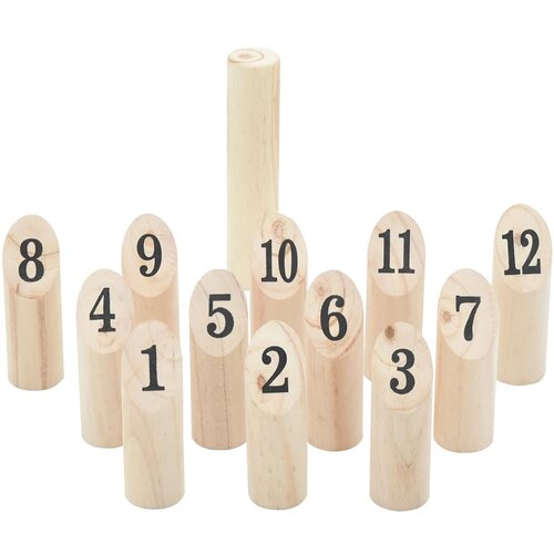  13-dijelni set za igru brojevima Kubb od borovine s torbom Cene