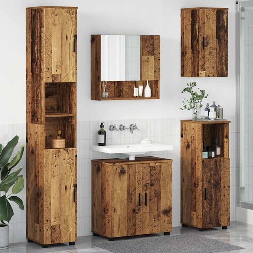 vidaXL Set namještaja za kupaonicu 5 pcs Staro drvo 61 x 35 x 64 cm Cene