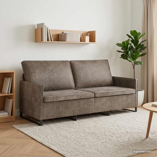 SOFA za 3 osobe Tamnosiva 190 x 81 x 82 cm Umjetni sued Cijene