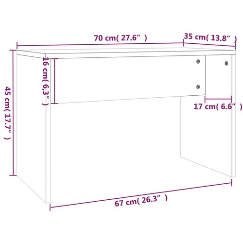  Set toaletni stolić boja dimljenog hrasta 74,5x40x141 cm Slike