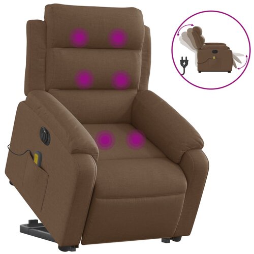 Maison Chic Električni masažni naslanjač - Relax naslanjač s funkcijo vstajanja rjav, (22061115) Cene