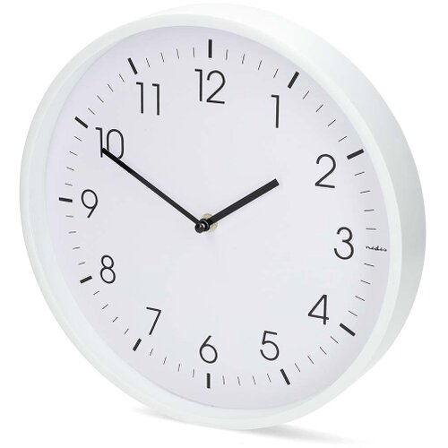 Nedis CLWA1226WT - Zidni sat, prečnik 30,8 cm, napajanje 1xAA, bela Slike
