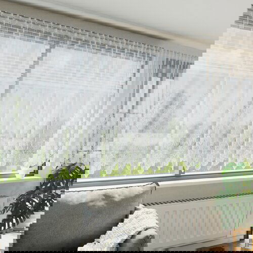 vidaXL Zavese z zavesami Bela 500x100cm Poliester Cene