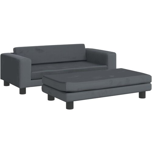 Maison Chic Otroški kavč - Otroški divan - Otroški sedež s stolčkom za noge temno siv 100x50x30 cm žamet, (21729582) Cene