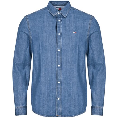 Tommy Jeans Srajce z dolgimi rokavi RGLR FIT SHIRT MID BLUE Modra Slike