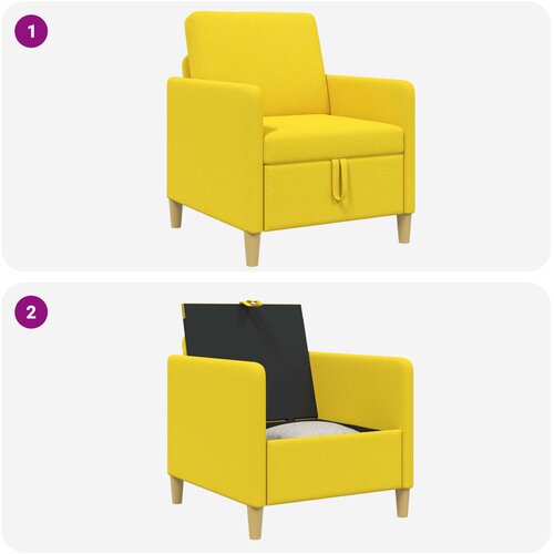 SOFA s pohranom Svijetlo žuta 72 x 78 x 87 cm Poliester Slike